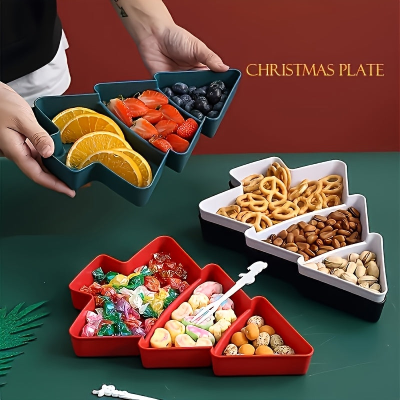Christmas Tree Shaped Plastic Party Trays for Appetizers Candy Salad Dessert Nuts Pack of Multiple