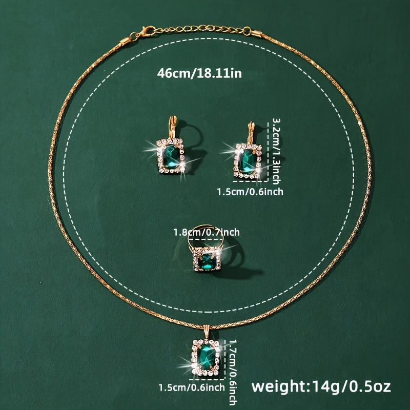 5 ta ayollar uchun vintage kvadrat kvarts soatlari to'plami, PU charm bilan taqilgan va sintetik toshli zargarlik buyumlari bilan