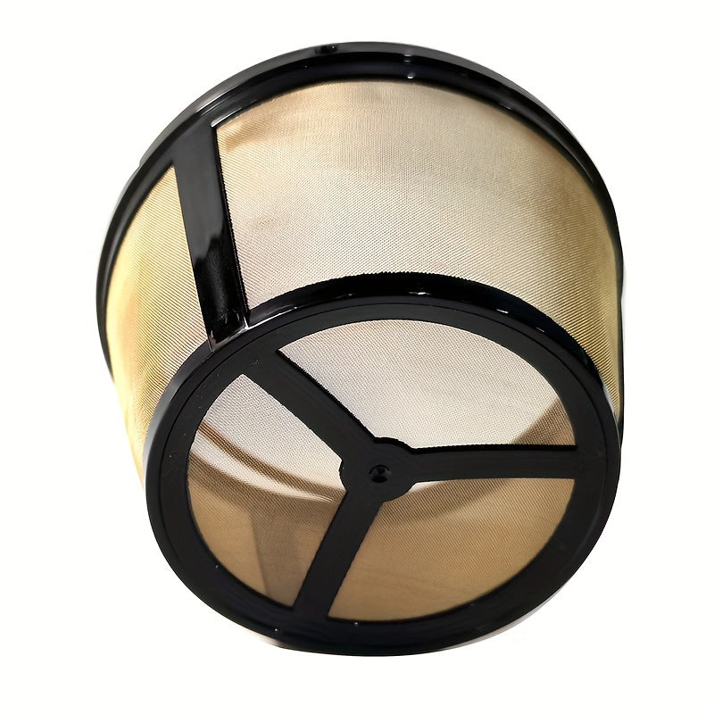 Круглая корзина-фильтр для кофе из нержавеющей стали с золотистым корпусом, вмещает 8 чашек, идеально подходит для дома и ресторанов