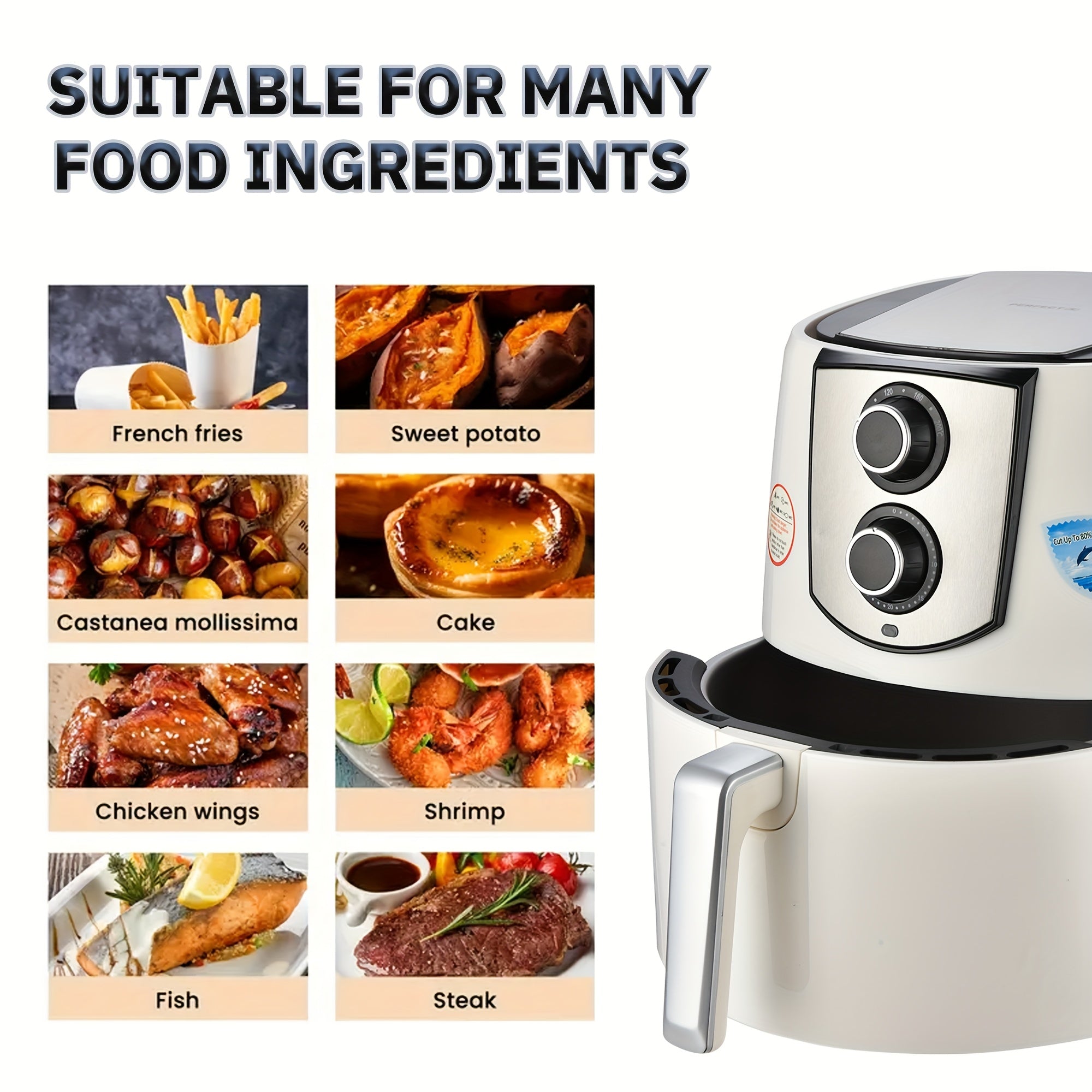 5.5L katta hajmli havo qovurgich Evropacha standart rozetkali va 1400W quvvat bilan tovuq, fransuz kartoshkasi, shirin kartoshka va boshqalarni qovurish uchun. Rostdan po'latdan yasalgan savat va PP material.