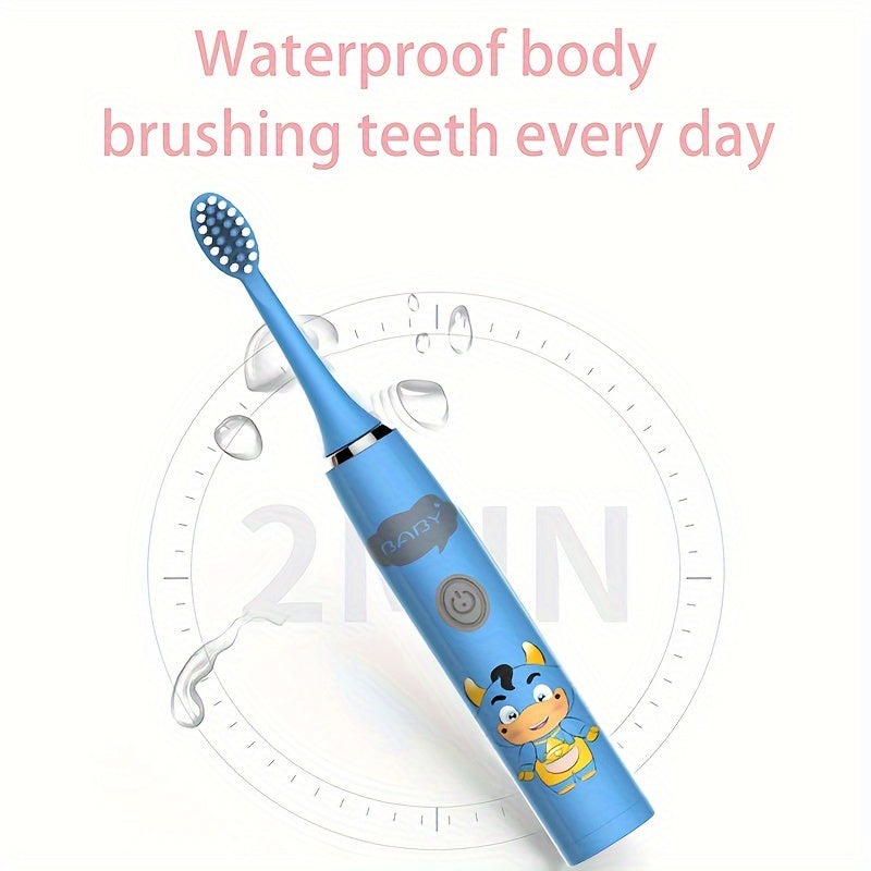 Electric Toothbrushes for Kids with Replaceable Ultra-Soft Bristles and Smart Timer (2 Pack)