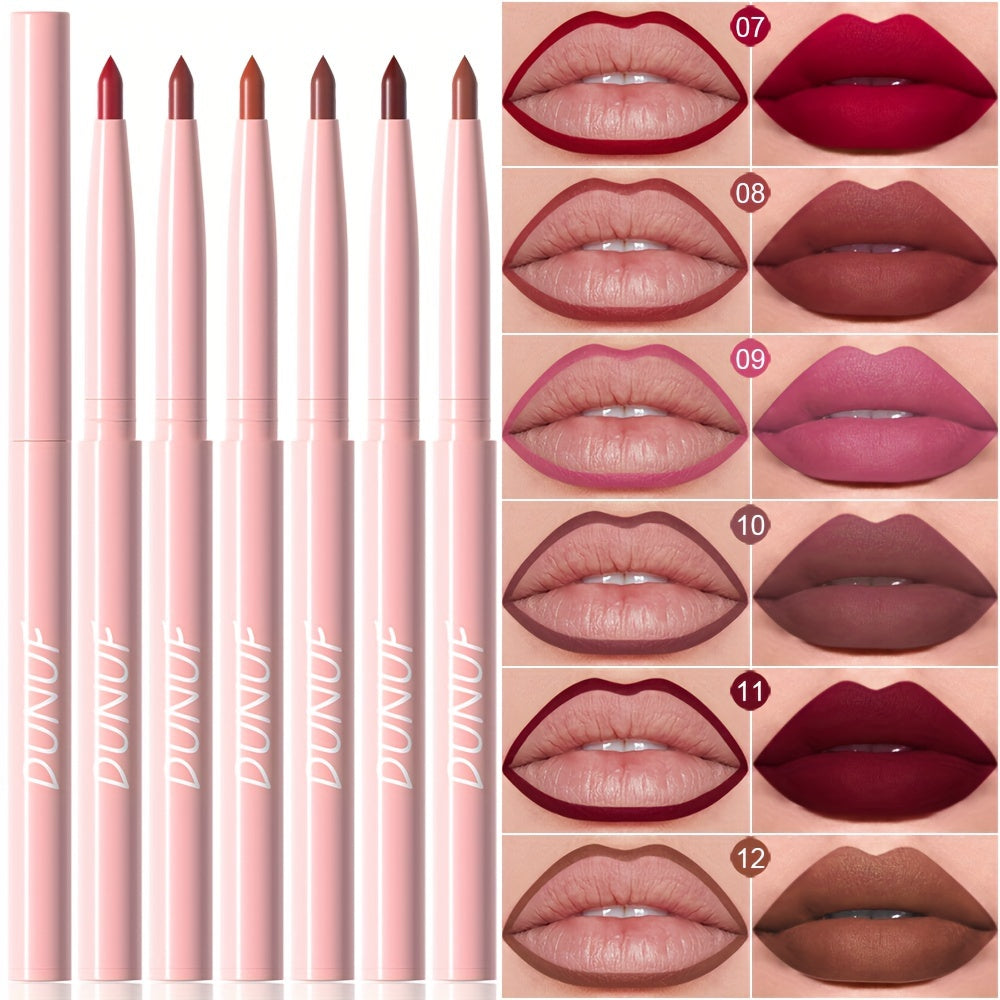 Lip Liner Pen Set 6pcs Waterproof Long-Lasting Non-Fading Makeup