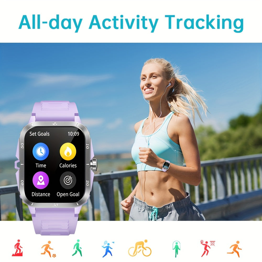Smart Watch 4.98cm Diameter Touchscreen Fitness Tracker with Call Function and 100+ Sport Modes