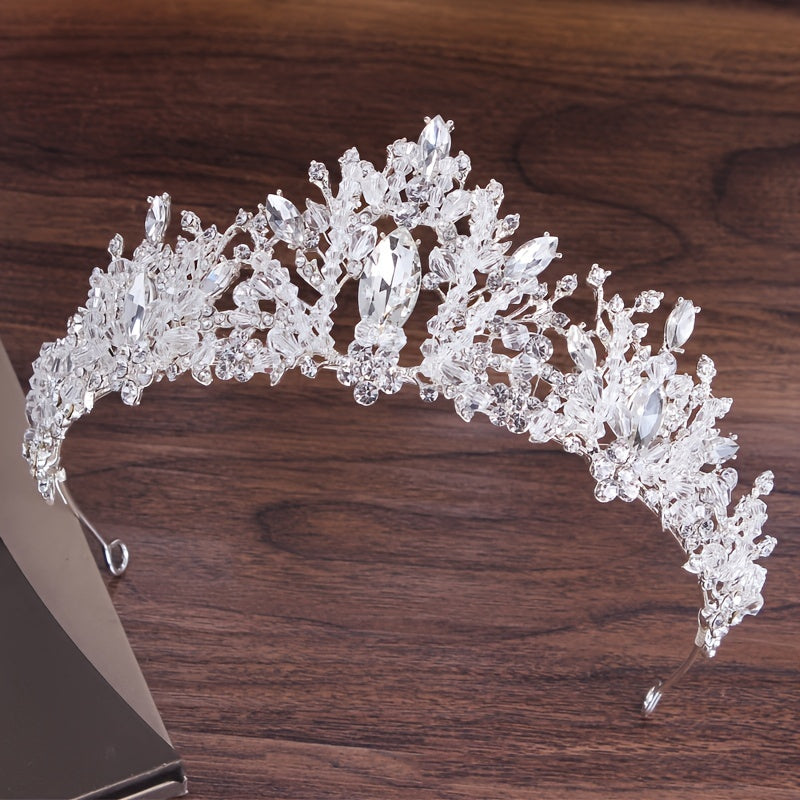 Qoʻlda tayyorlangan rhinestone taxtli taqinchoq va sirgʻa toʻplami, toʻy uchun kelin taqinchoqi va sirgʻa