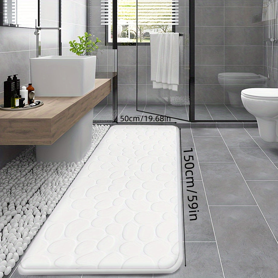 Элегантный коврик из полиэстера с геометрическим узором — роскошный, нескользящий и впитывающий, идеально подходит для ванных комнат, спален, кухонь и других помещений — прочный, устойчивый к пятнам и легкоочищаемый коврик для пола и ванной комнаты