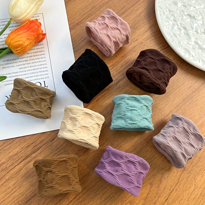 Women's Hair Scrunchies Soft Stretchy Fabric Non-Slip Wide Colorful Elastic Bands