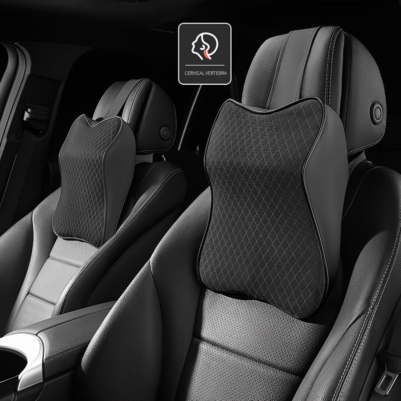 Memory Foam Car Neck Pillow with Breathable Cover for Cervical Support