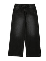 Women's High-Waisted Wide Leg Jeans Geometric Pattern Raw Wash All-Season Denim