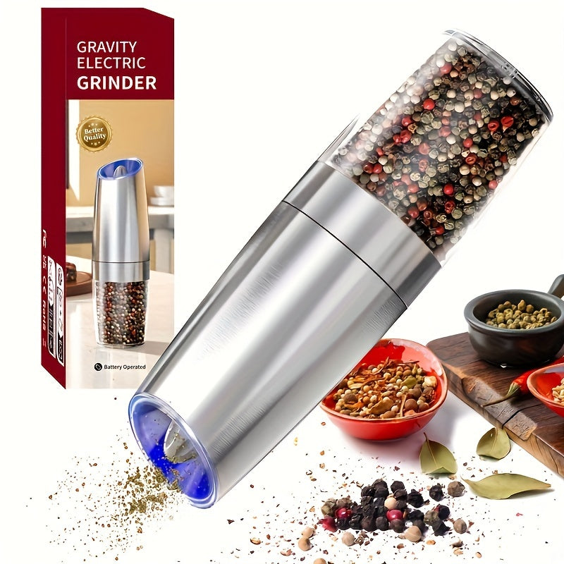 1/2 pcs Electric Pepper Salt Grinder Gravity Sensor Coarse Adjustable One-Handed Battery