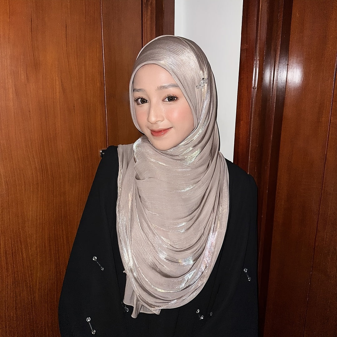 Lightweight Satin Hijab for Women Casual Religious Ramadan Turban Shawl