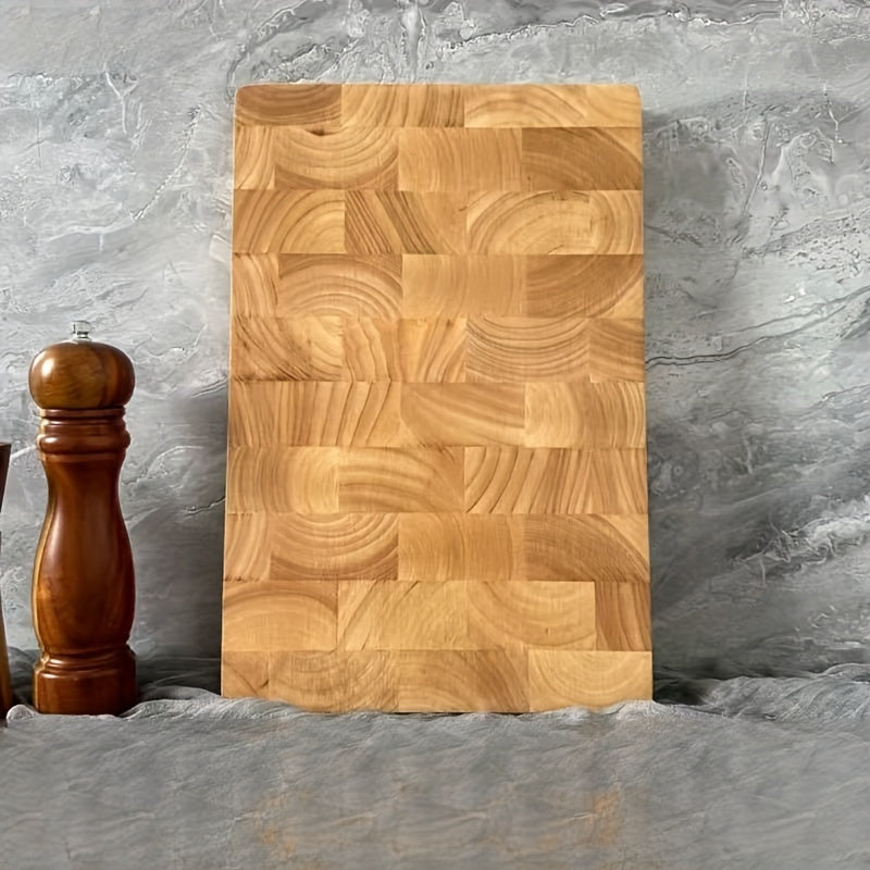 Rubberwood Cutting Board 1pc Thickened Food-Safe for Fruits Meat Vegetables