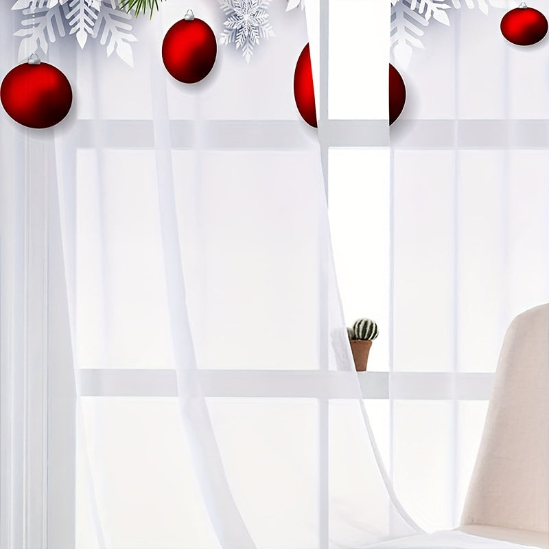 Rojdestvo yaprog'i bargli balon shaffof pardasi yotoqxona, mehmonxona, oshxona, ofis uchun