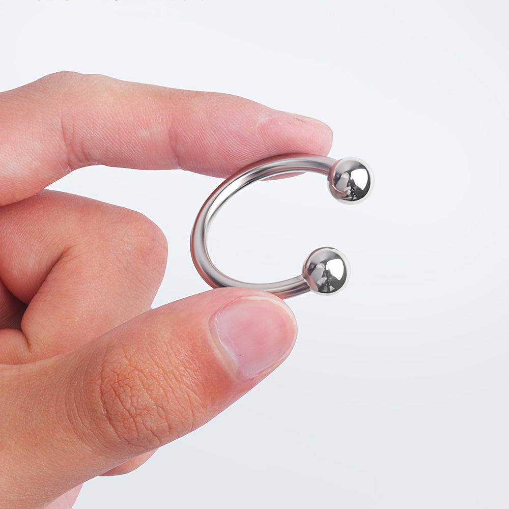 Men Stainless Steel Cock Ring Glans Penis Ring Sex Toy Adjustable Size