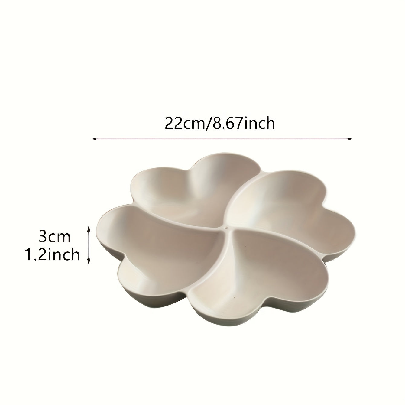 1 dona sindirilmaydigan chip va dip xizmat ko'rsatish plastinkasi, 4 bo'lakli yurak shaklidagi idish, atıştırmalıklar, yong'oq, shirinliklar, mevalar va salatlar uchun.