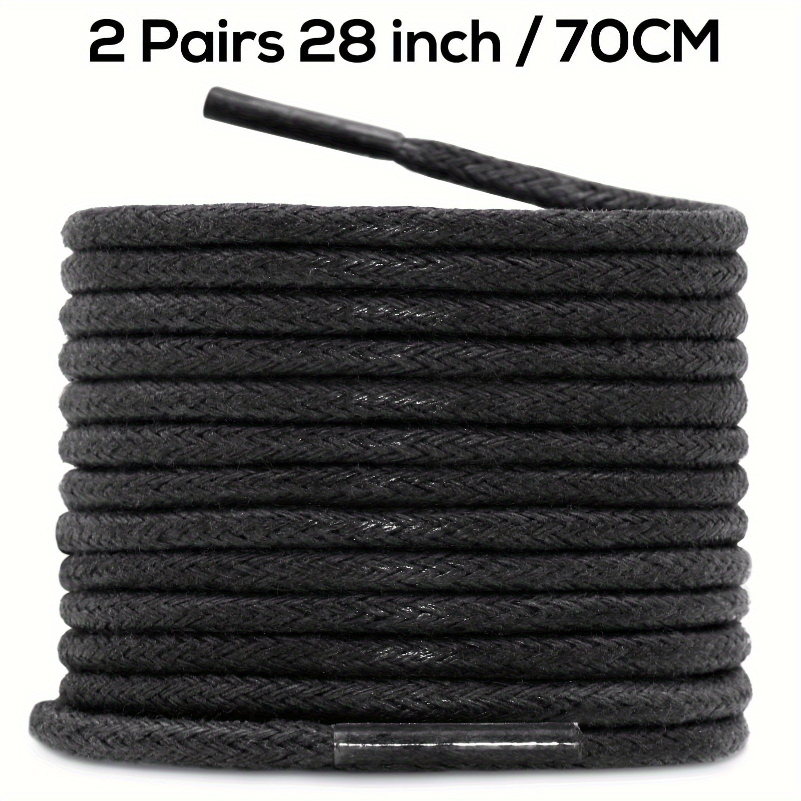 Unisex Waxed Shoelaces 0.25cm Thick Round Replacement Multi-Coloured 4 Pairs