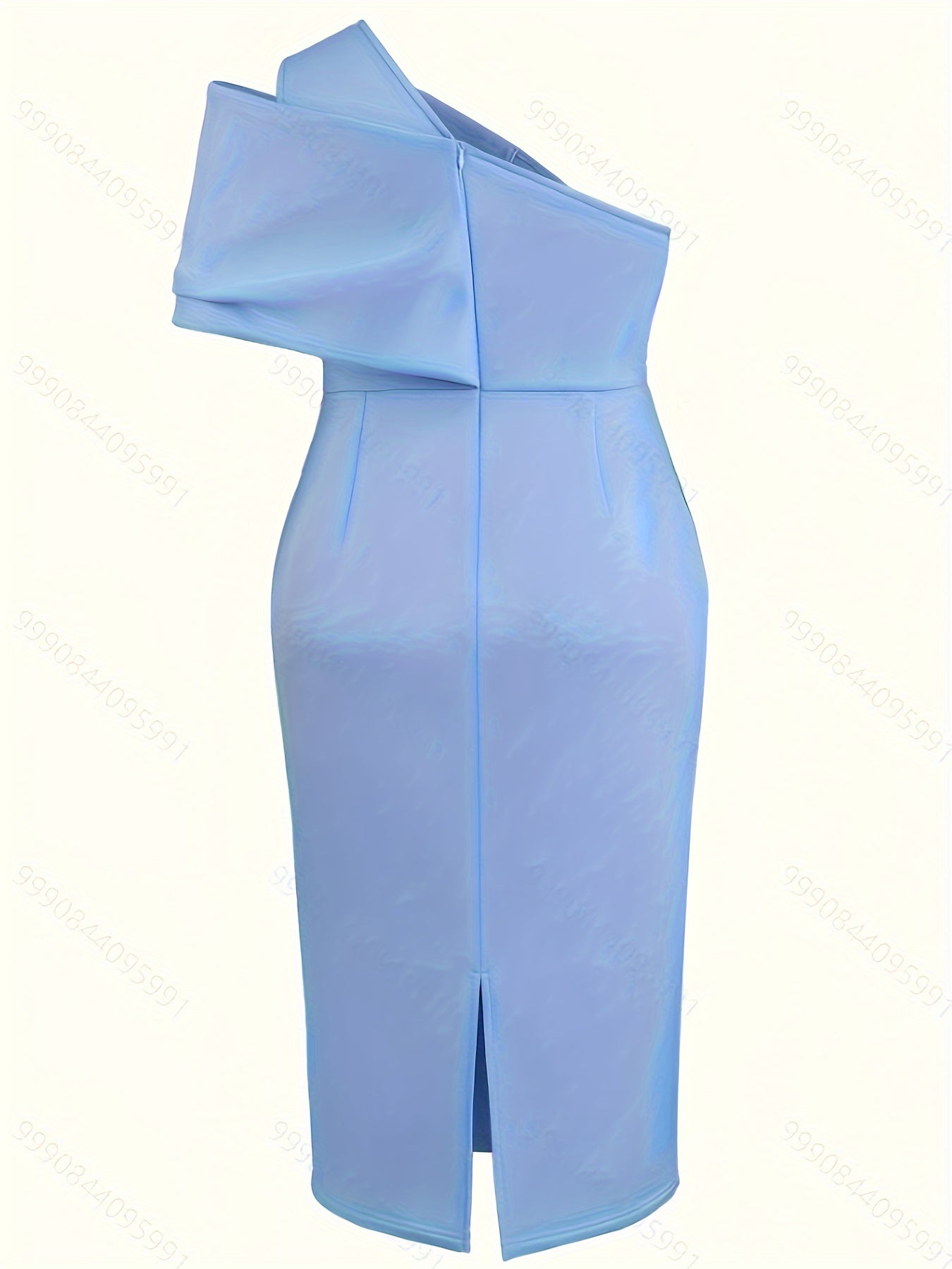 Women's Sleeveless Bodycon Midi Dress with Asymmetrical Shoulder for Parties