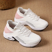Women Breathable Knit Sock Sneakers Lightweight Casual Walking Shoes Pink White