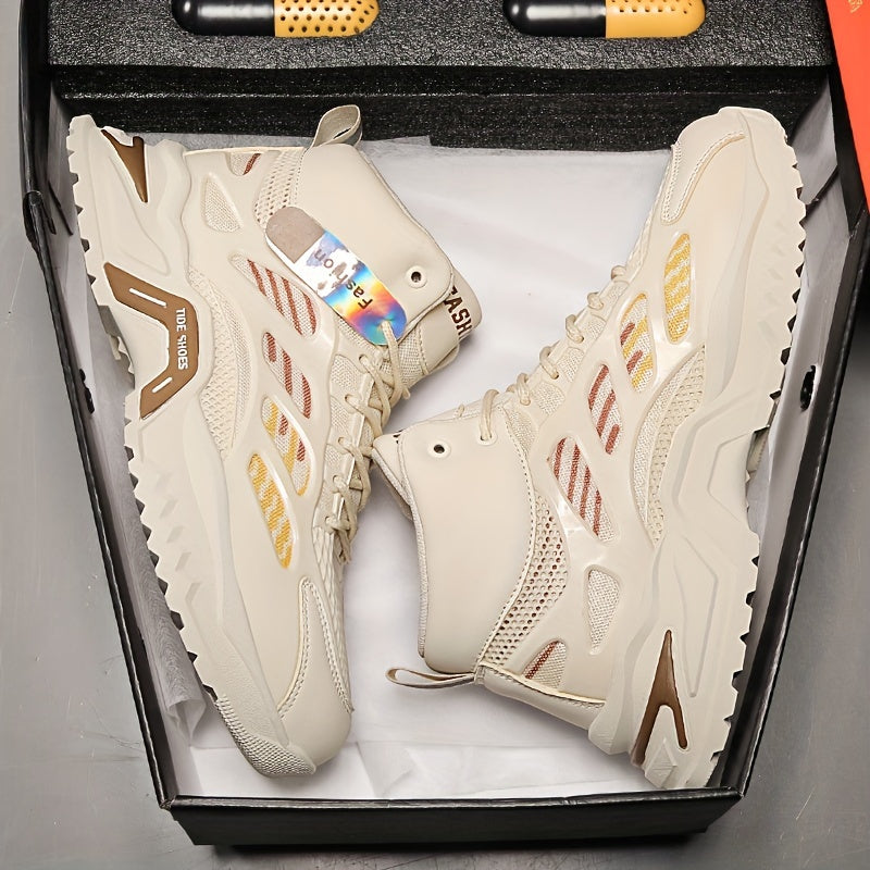 Men's Large Size Sneakers with Thick Sole for Casual and Skateboarding