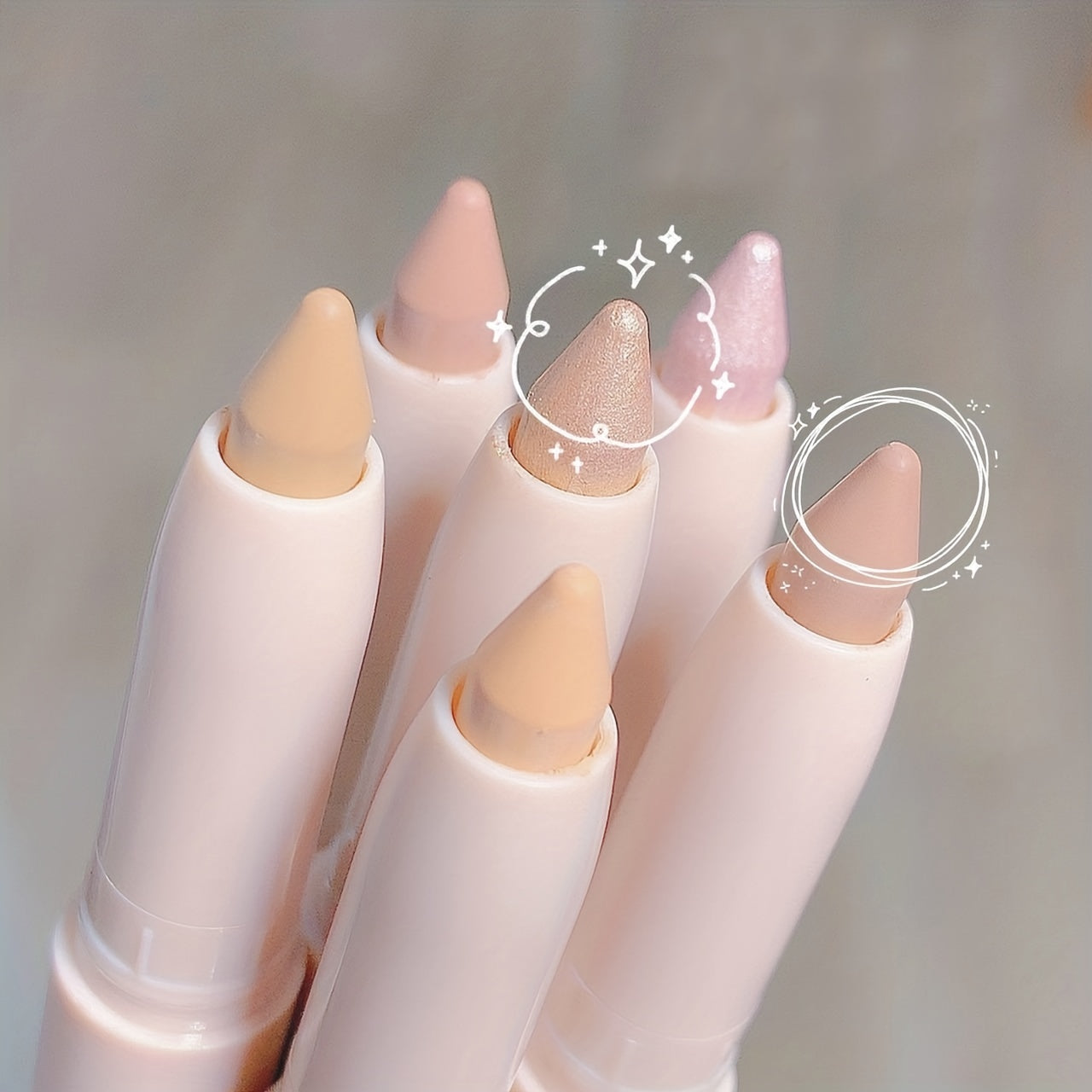 Ayollar uchun Glitter Rotatsiyali Qosh Qalamlari 15 Rangi Uzun Muddatli, Yoqimli Bo'lmagan