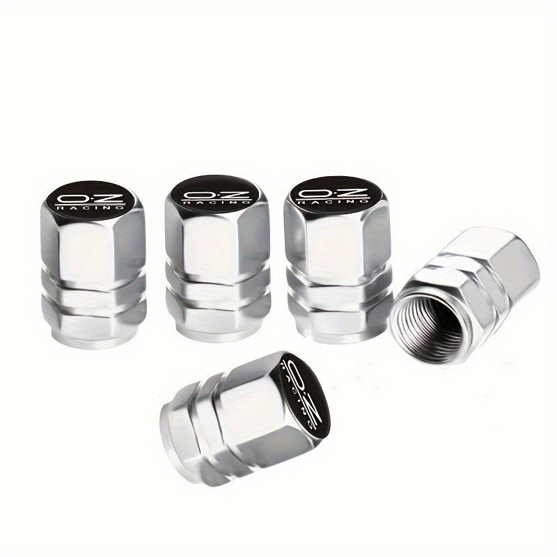 5Pcs Metal Valve Stem Caps Black Glossy Dustproof for Cars Bikes Trucks Motorcycles