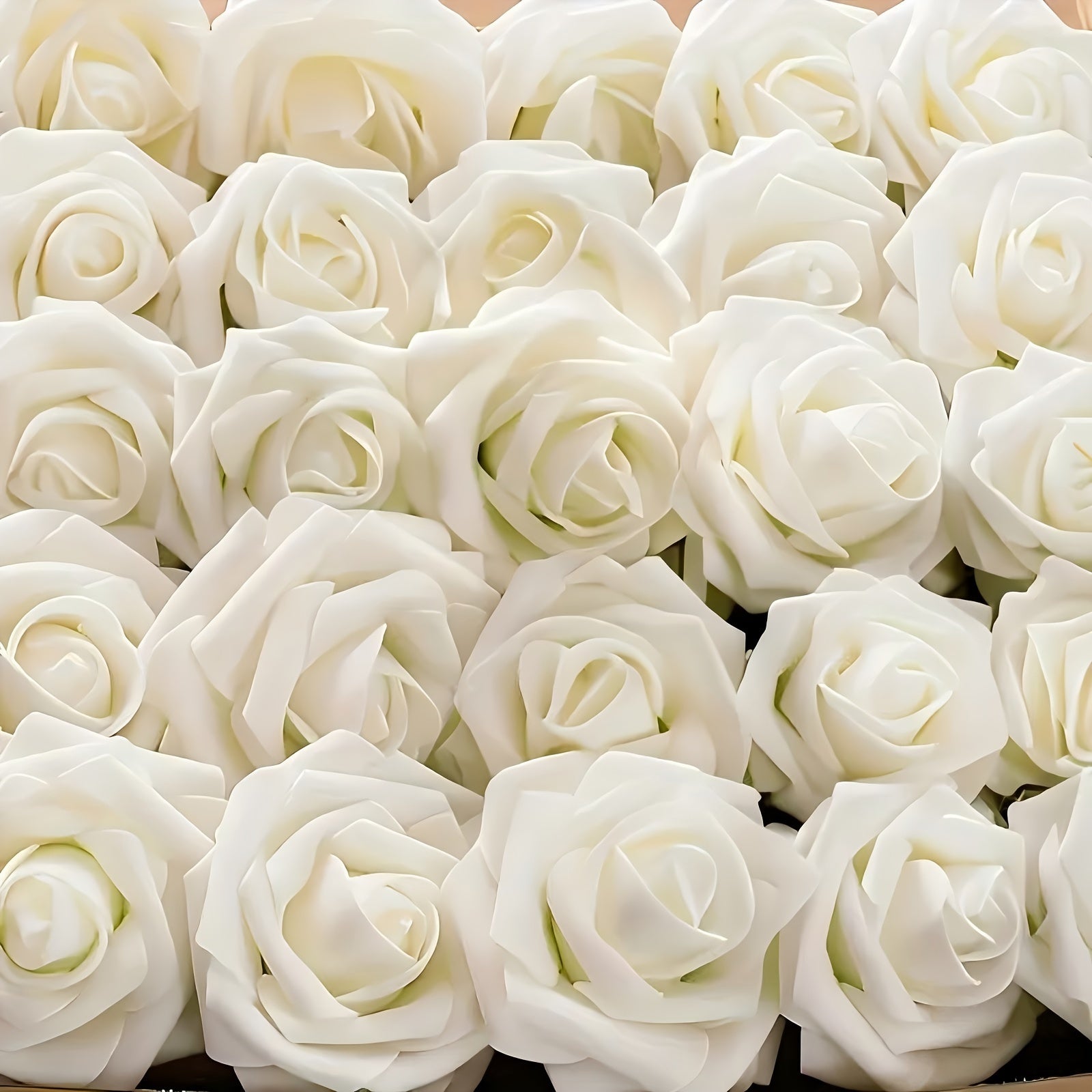 Artificial White Roses 25 Pack for Wedding Home Office Decor No Container Needed