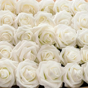 Artificial White Roses 25 Pack for Wedding Home Office Decor No Container Needed