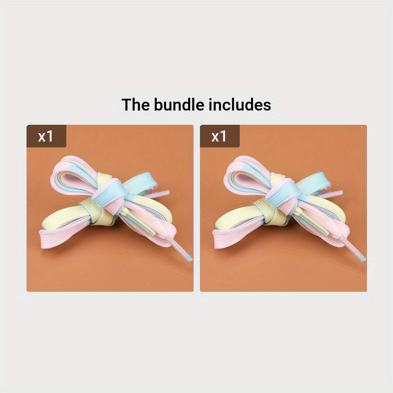 Unisex Cotton Tie-Dye Shoelaces Flat Colorful Stitching 0.69cm Wide
