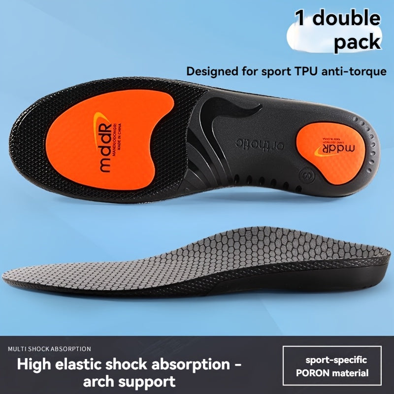 Unisex Sports Insoles Black Orange Support Shock Absorption