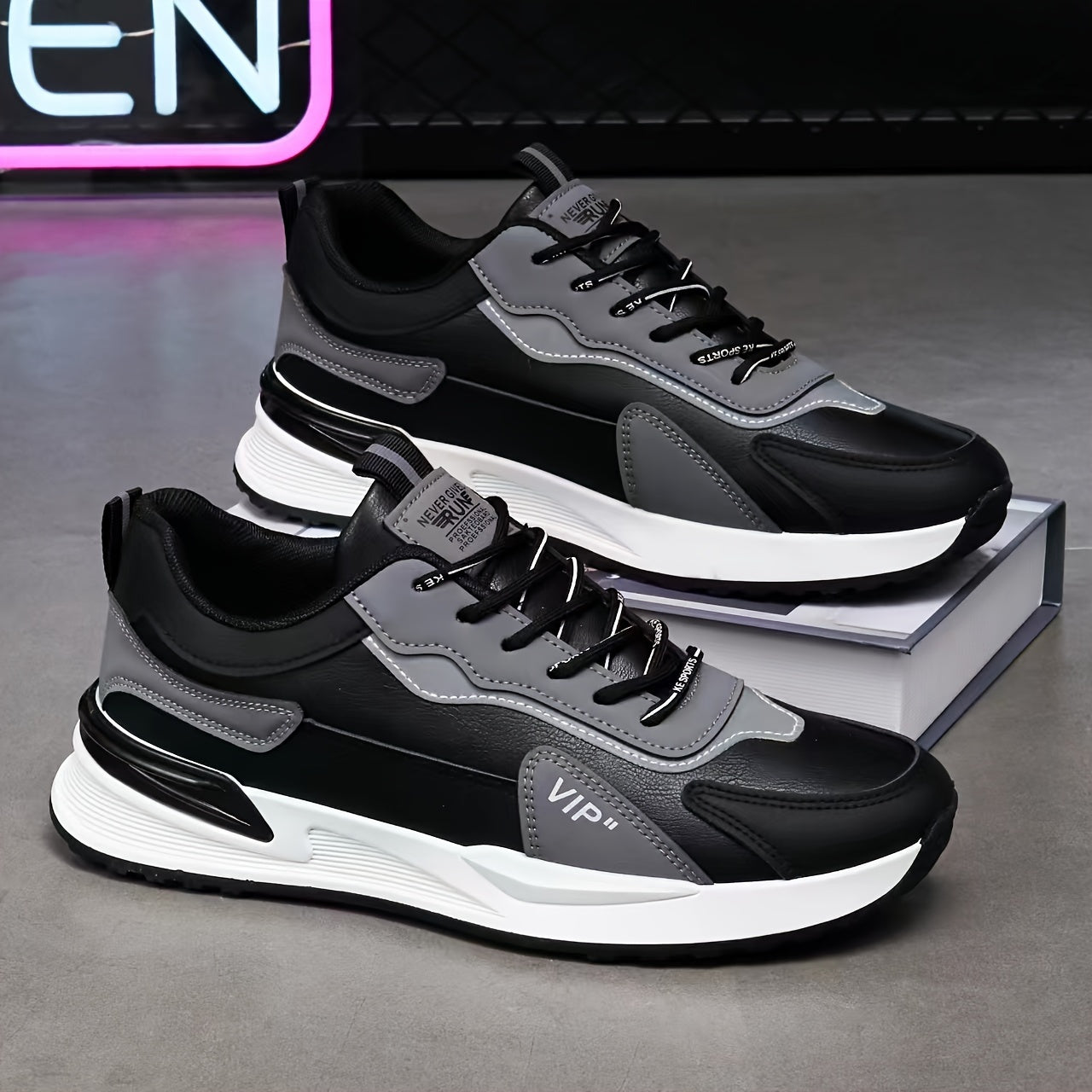 Men's Casual Athletic Sneakers Breathable Non-Slip Lace-Up Running Outdoor Shoes