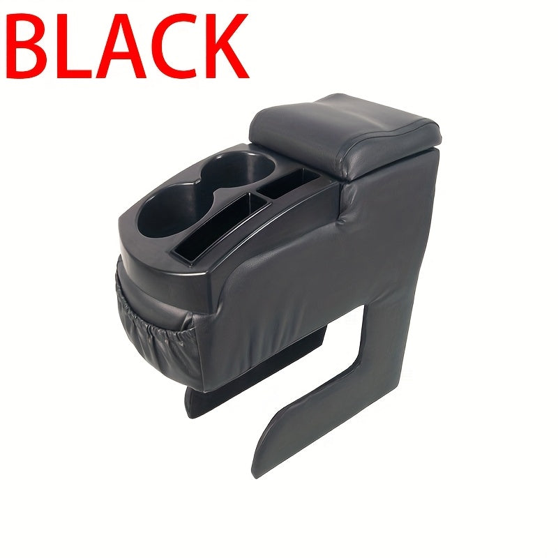 Universal Car Cup Holder Organizer with Storage Box and Soft Cushion