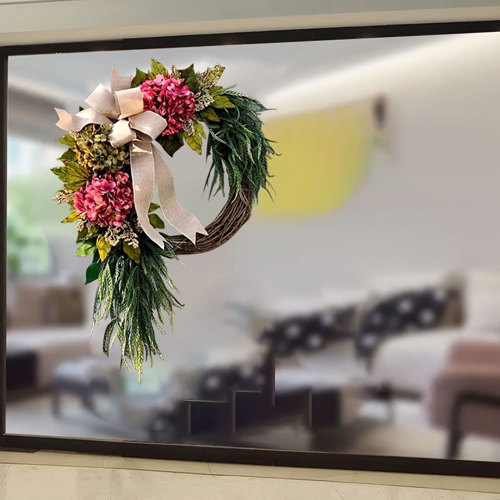 Vintage Rustic Christmas Window Cling Red Floral PVC Sticker Reusable Home Decor