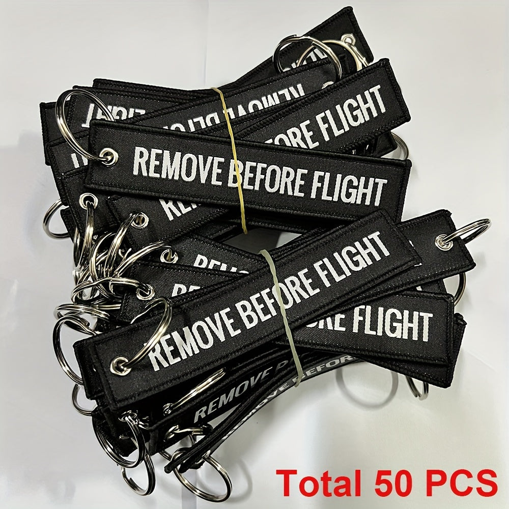 Bundle of 50 Remove Before Flight Woven Keychains for Pilots and Aviation Fans