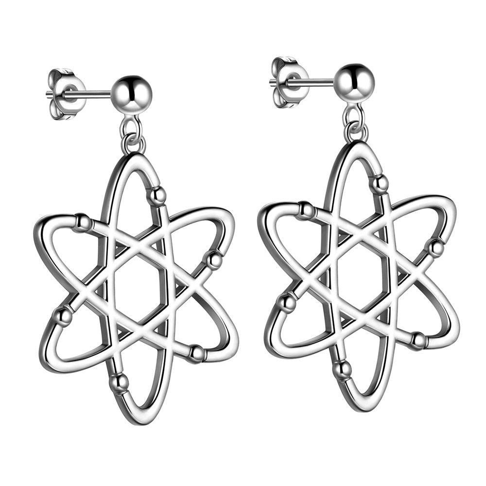 Science-Themed Dangle Earrings with Atom Design for Biology and Chemistry Enthusiasts
