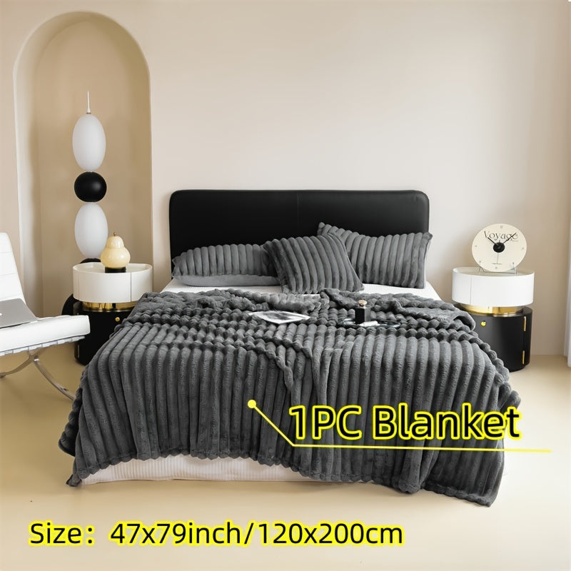 Double-Sided Fleece Blanket Soft Warm Throw Blanket for Dorms Offices Cars Sofa Travel
