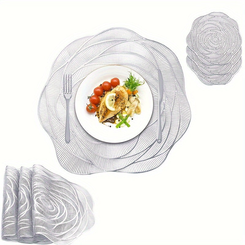 Valentin kuni uchun atirgul PVC stol matolari va ko'za to'plami 2-12 dona, yuvilishi mumkin, sirpanmaydigan, issiqqa chidamli, bayram, to'y tadbirlari uchun bezaklar.