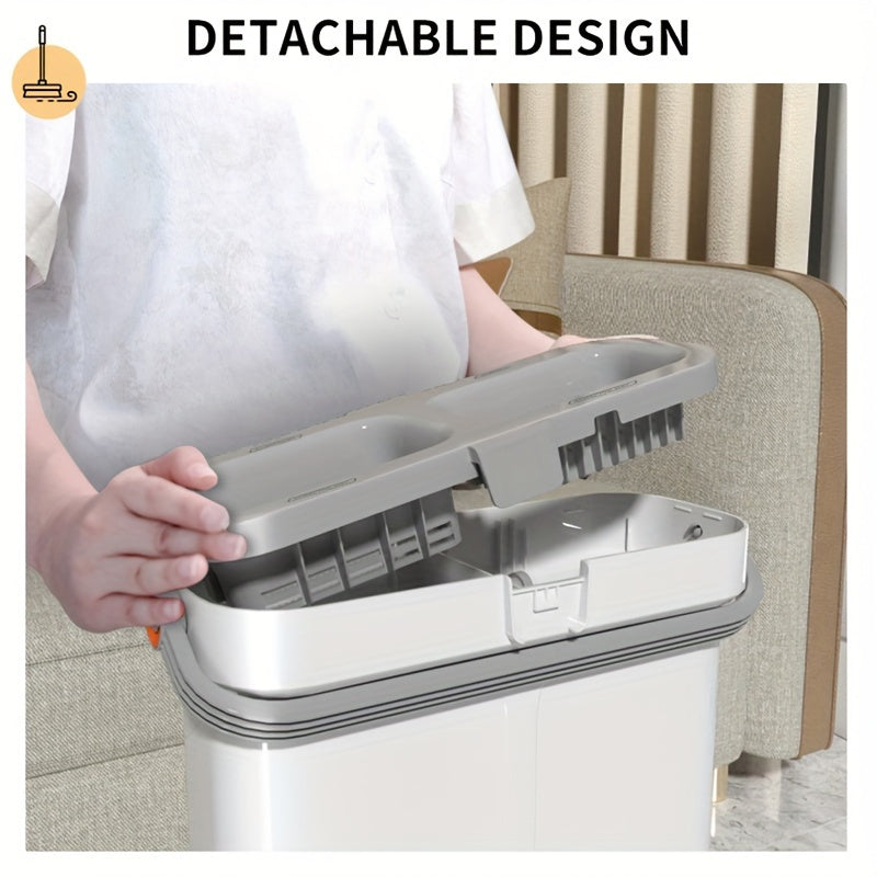 Uy tozalash mopu to'plami, chelak bilan, qo'l bilan yuvishsiz tekis mop, chang olib tashlovchi mop, ho'l va quruq mop, plitka va marmar pollarga mos, tozalash materiallari va asboblari bilan birga.