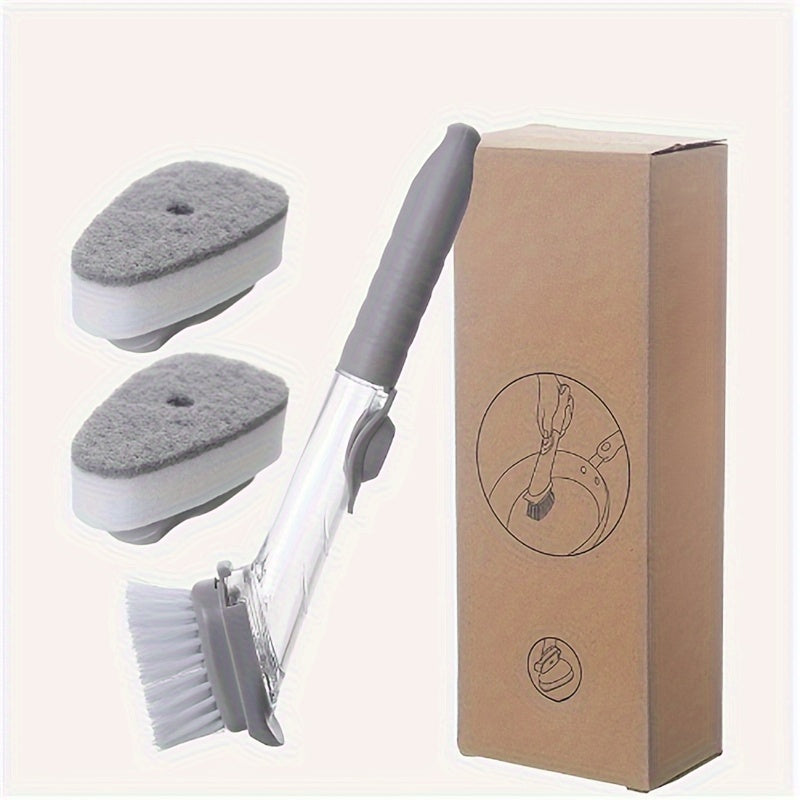 Uzun tutqichli oshxona cho'tkasi, ichki sabun tarqatuvchi bilan - ko'p funksiyali va batareyasiz, idishlar va qozonlarni tozalash uchun mukammal