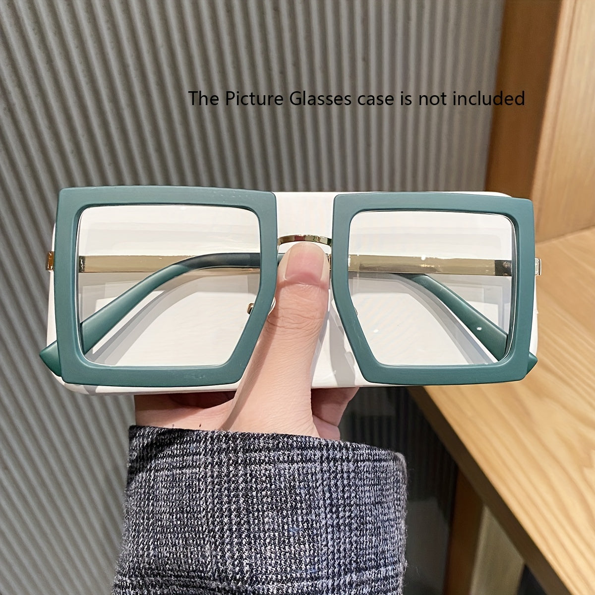 Gafas de lentes claros cuadradas oversized unisex Y2K moda para ordenador