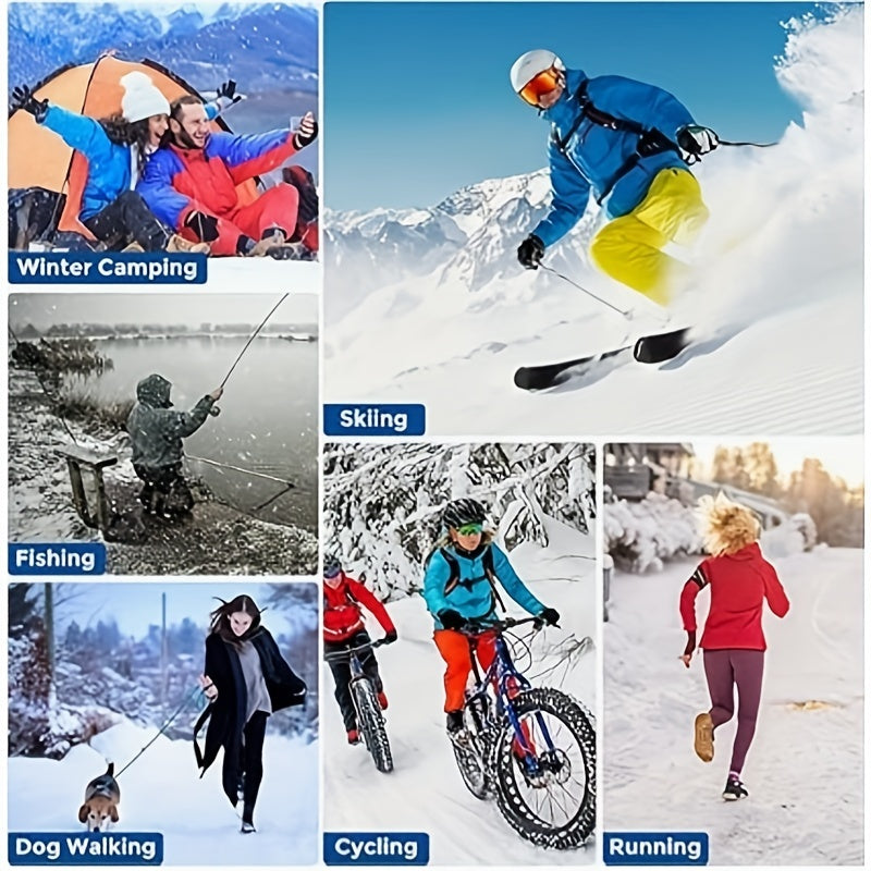 Winter Ski Hat with Hood and Scarf Windproof Knitted Face Covering