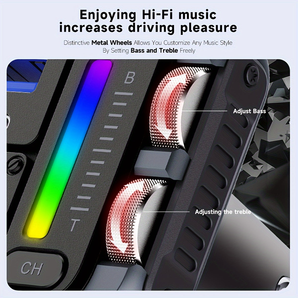 Car FM Transmitter Handsfree Kit Voice Assistant USB Charger MP3 Player