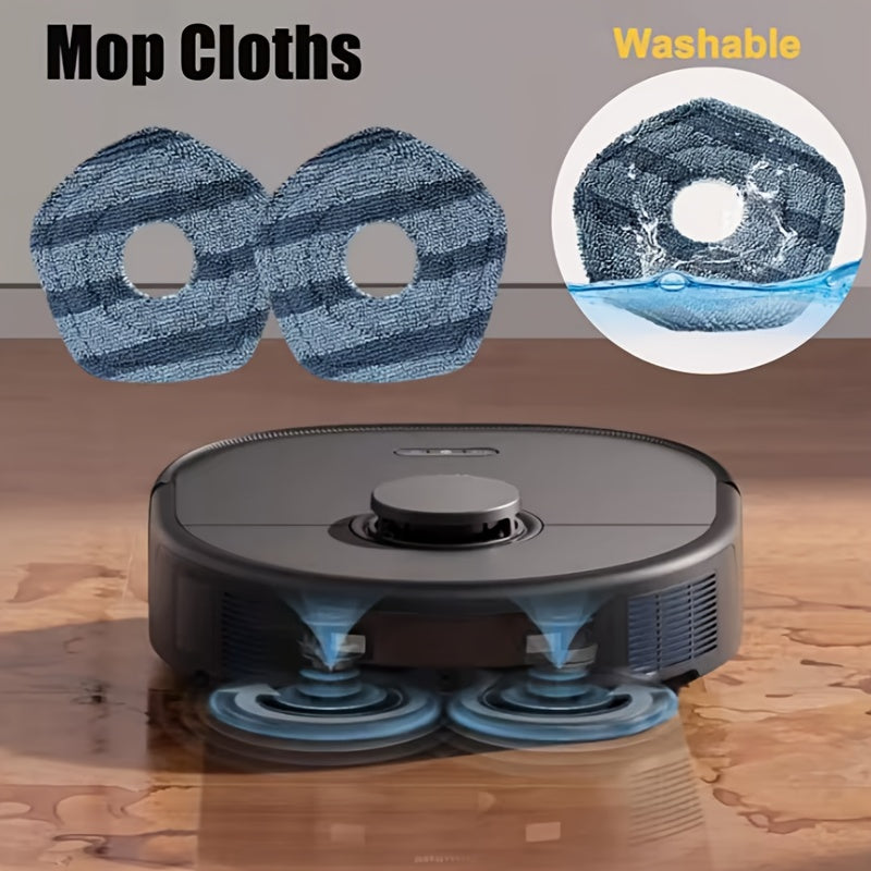 Комплект аксессуаров для робота-пылесоса Eufy X10 Pro - Включает 8 предметов: 4 моющихся мопа и 4 одноразовых мешка для пыли, совместимые с запасными частями.