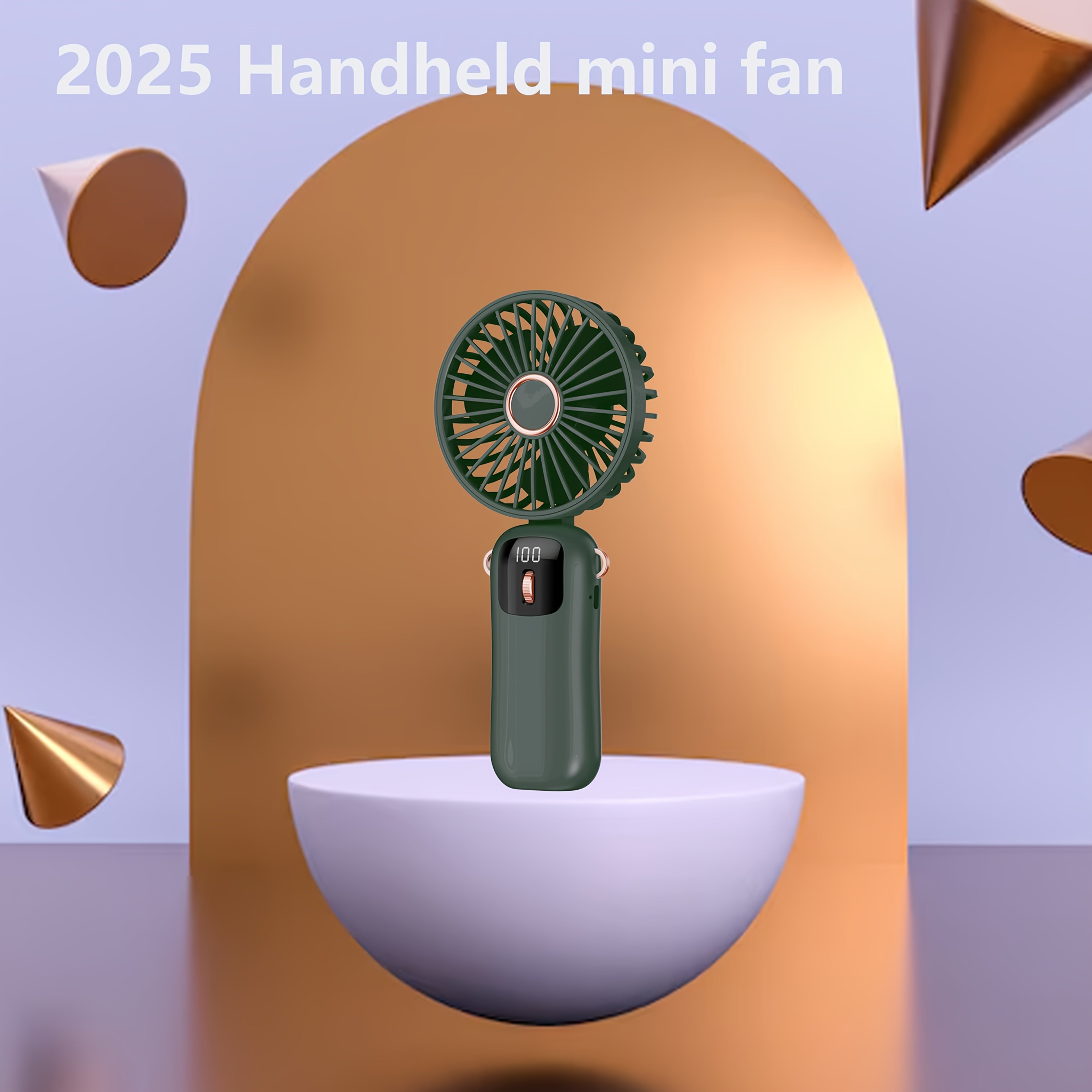 Portable Handheld Fan USB Rechargeable Multi-Speed Wearable for Outdoor Office Travel