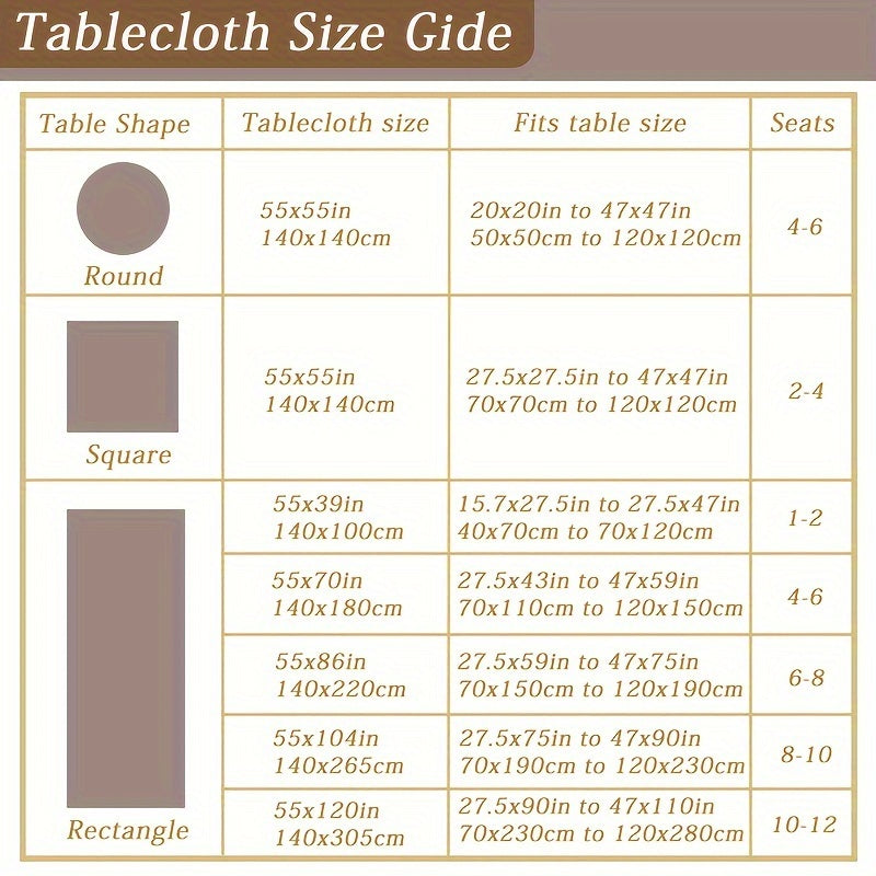 Beige Waterproof Polyester Tablecloth for Weddings Parties and Home Dining