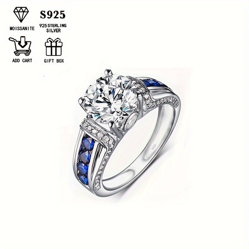 Eng yaxshi sotuvchi: S925 sterling kumushda 2 karat moissanite to'y uzuk, qirollik uslubi, gippoallergen, to'y/partiya uchun mukammal, sertifikat va sovg'a qutisi bilan birga, 6.1g og'irlik, nafis ayollar uzugi