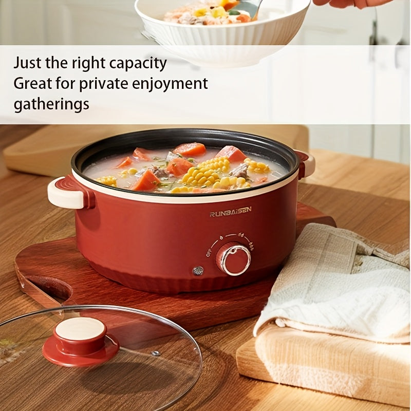Multi-functional electric cooking pot with non-stick inner layer, 3-level flame control