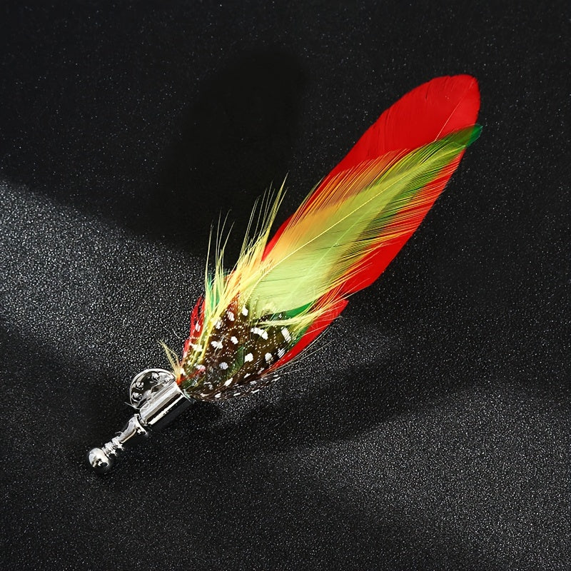 Colorful Feather Brooches Set of 7 for Men and Women Dress Suits Lapel Pins Fashion Accessories