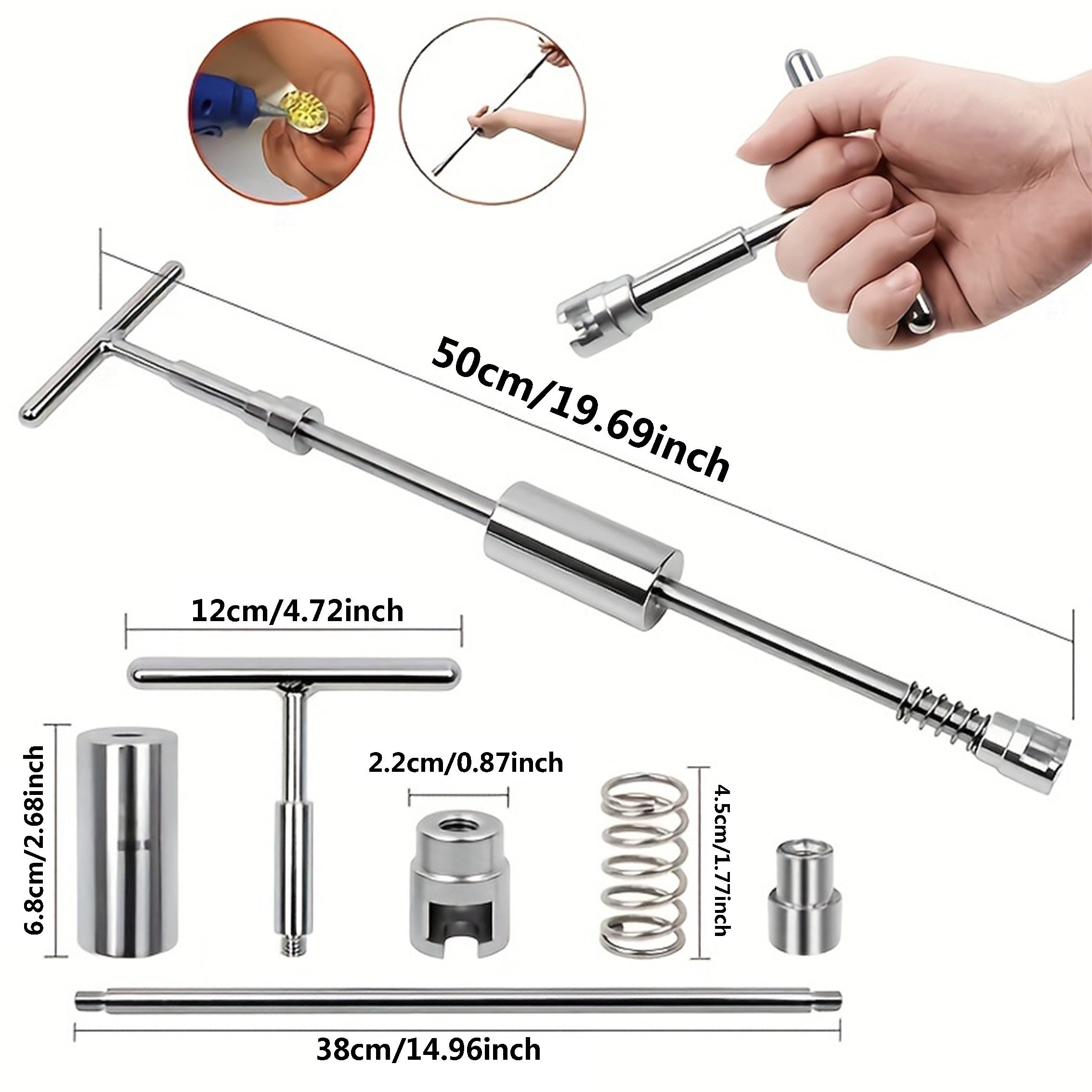 Набор для ремонта вмятин на автомобиле, металлический T-образный захват, пластиковые клеевые вкладки, повреждения кузова