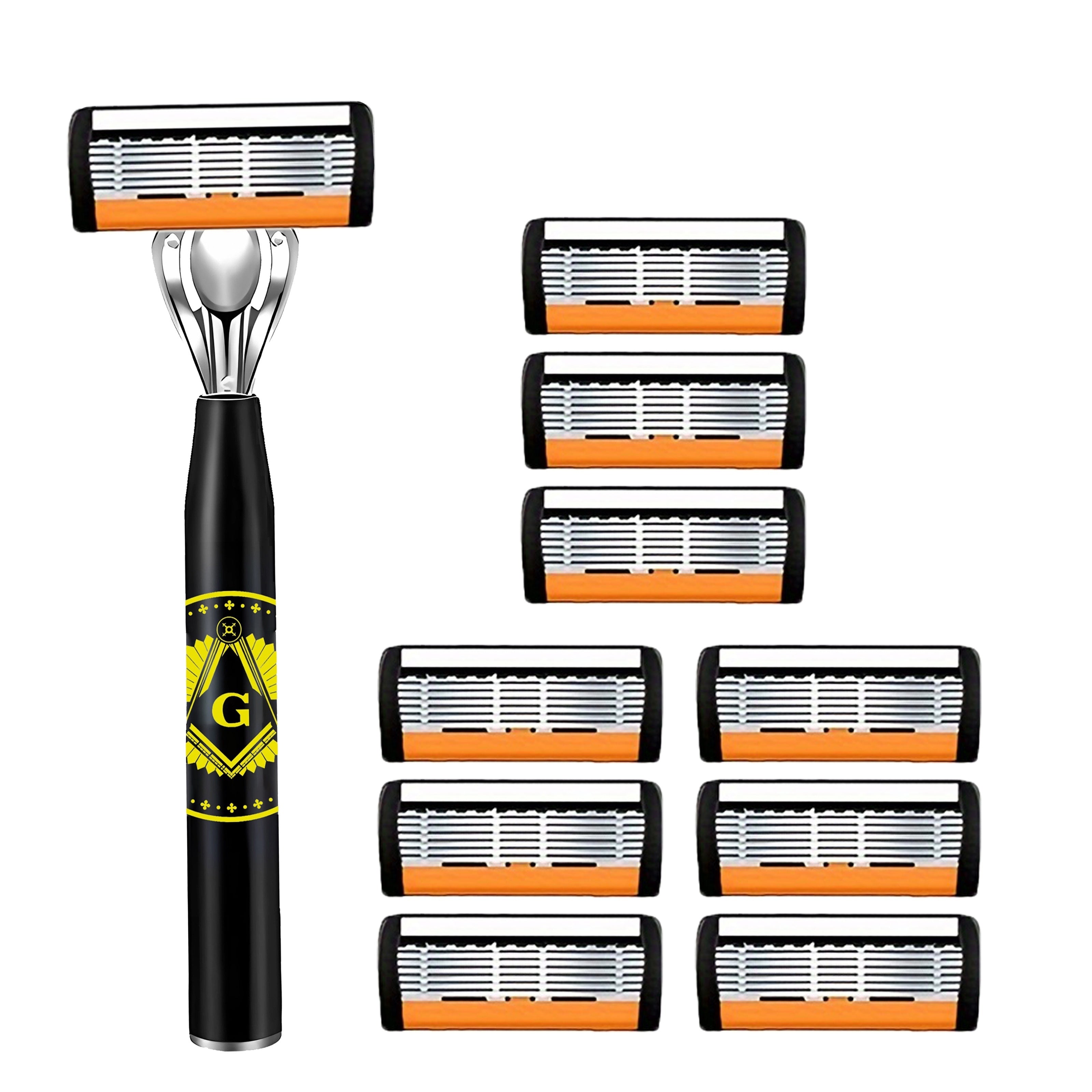 Men's Safety Razor Set with Ultra-Sharp Blades Ergonomic Handle Stainless Steel Head