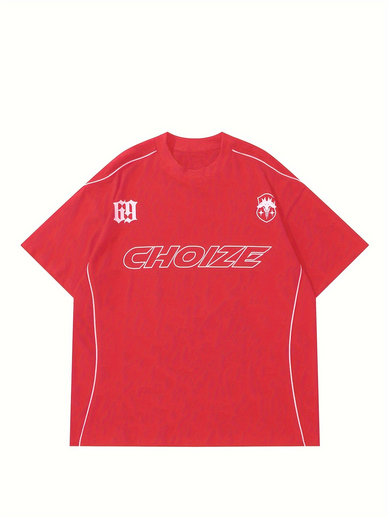 Unisex Y2K Alphabet Print Crew Neck T-Shirt Polyester Elastane Knit Fabric