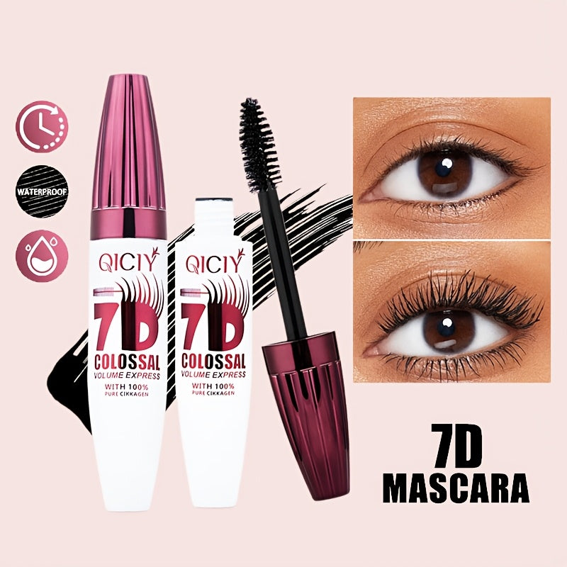 7D Colossal Volume Waterproof Mascara Long-Lasting Curl Thick Black Lash Extension Primer